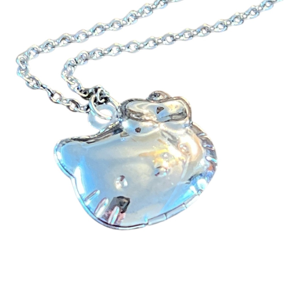 Hello Kitty Locket Pendant Necklace, Silver